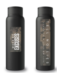 'No Excuses' stainless steel flask