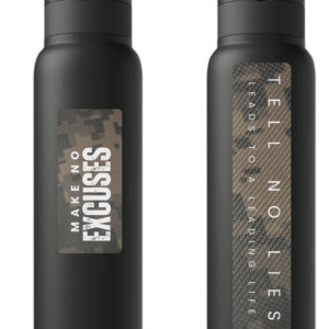 'No Excuses' stainless steel flask